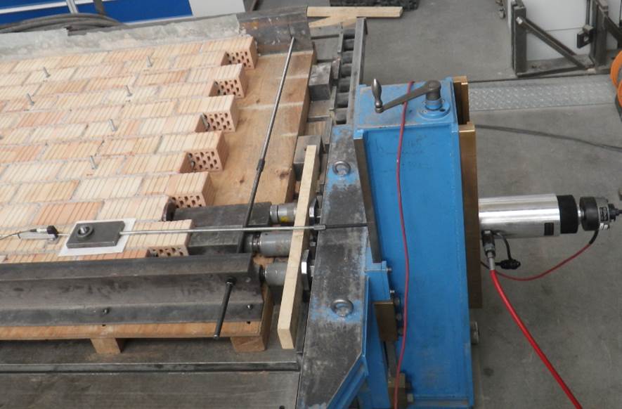 Shear test on anchors in masonry